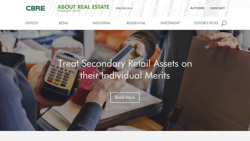 CBRE About Real Estate – a website in Xander Gottlieb's design & development portfolio