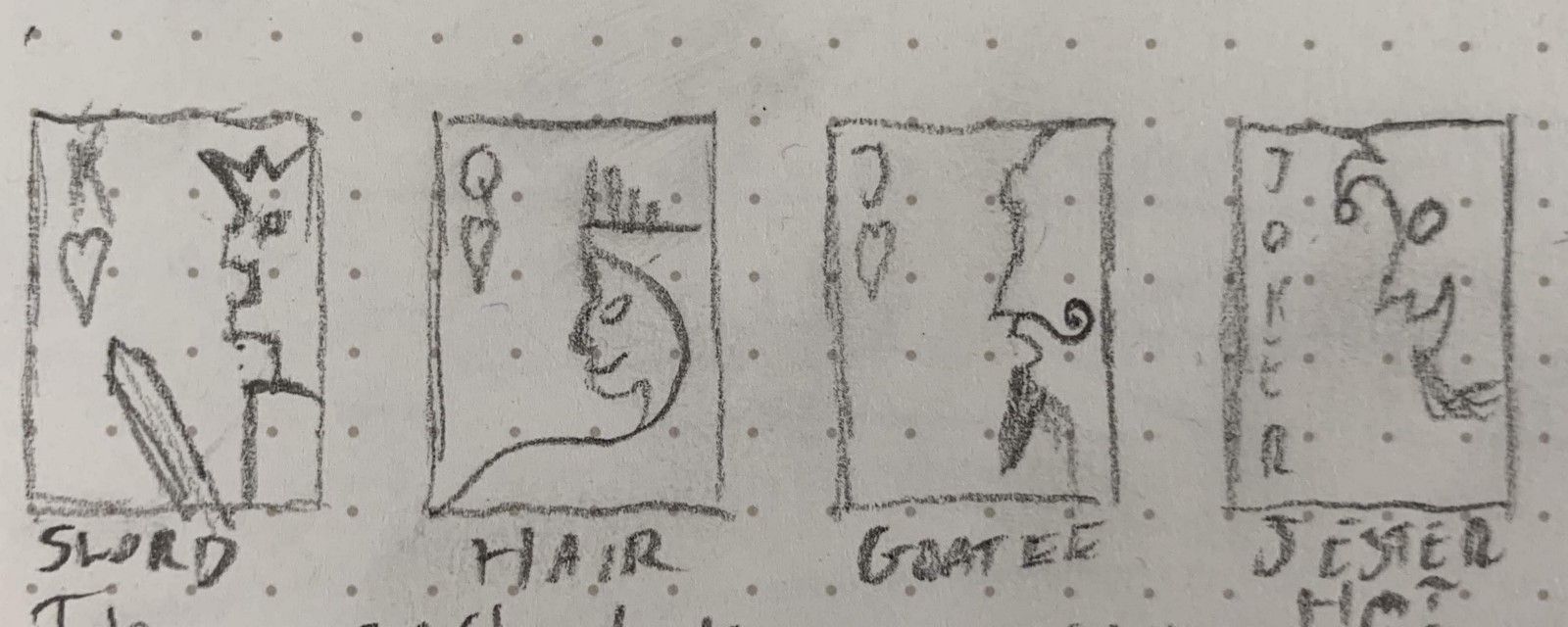 Sketches of the face cards